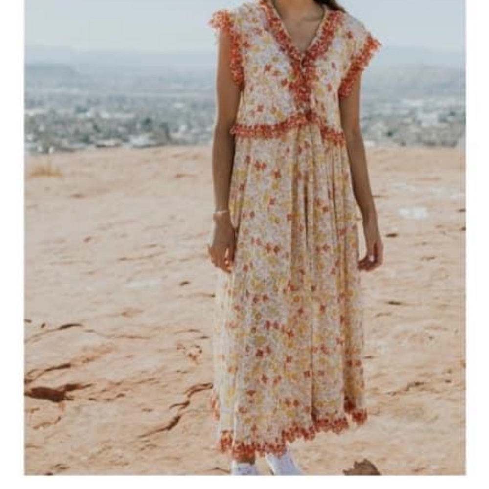 Free People Milania Midi dress/duster in Confetti combo/XL